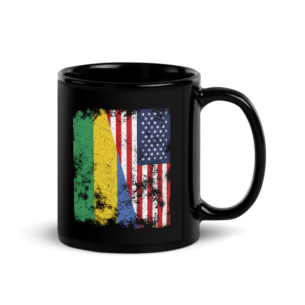 Gabon USA Flag - Half American Mug