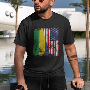 Gabon USA Flag - Half American T-Shirt
