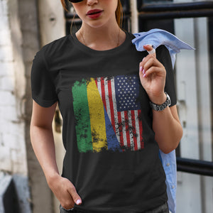 Gabon USA Flag - Half American T-Shirt