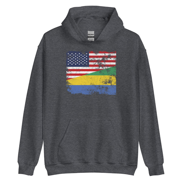 Gabon USA Flag Hoodie