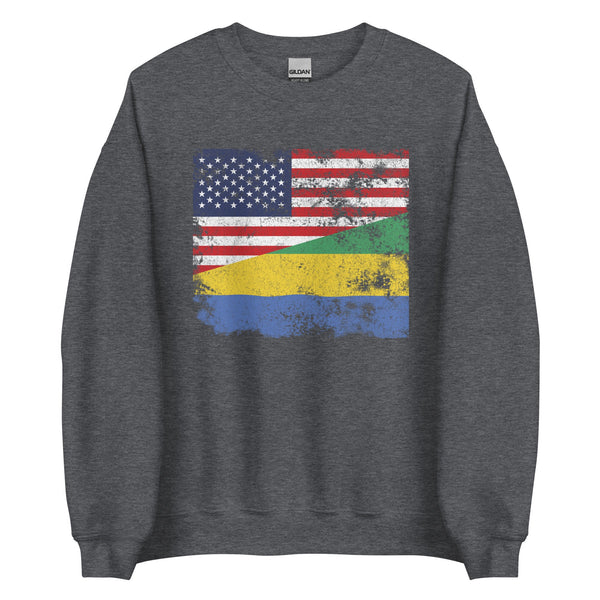 Gabon USA Flag Sweatshirt