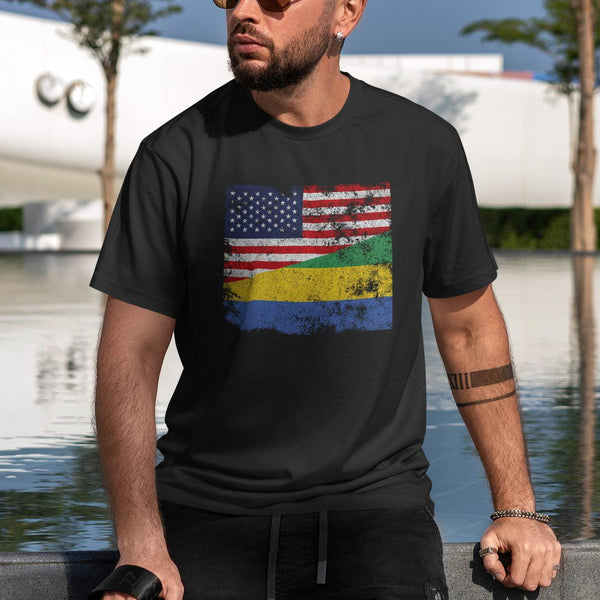 Gabon USA Flag T-Shirt