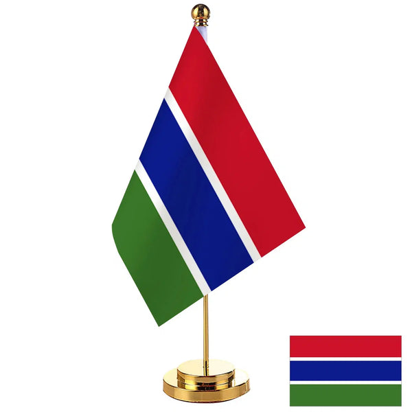 Gambia Desk Flag - Small Office Table Flag