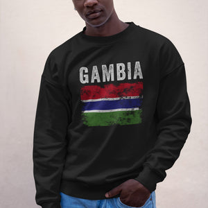 Gambia Flag Distressed - Gambian Flag Sweatshirt