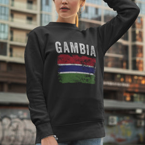 Gambia Flag Distressed - Gambian Flag Sweatshirt