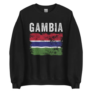 Gambia Flag Distressed - Gambian Flag Sweatshirt