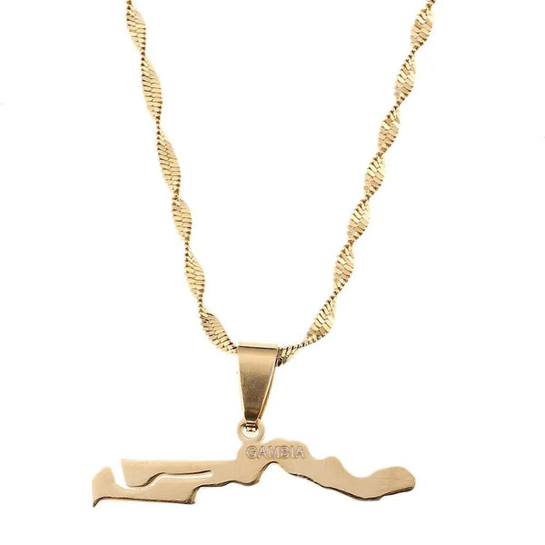 Gambia Map Necklace