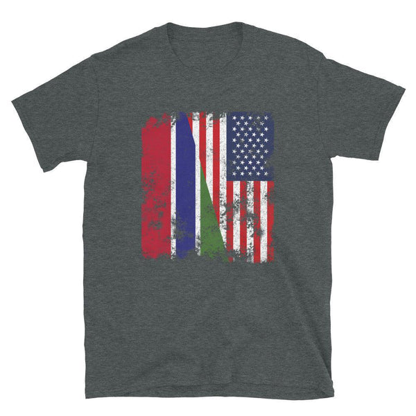 Gambia USA Flag - Half American T-Shirt