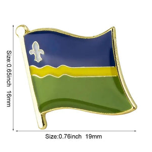 Gelderland, Noord-Holland, Friesland, Noord-Brabant, Groningen, Drenthe, Overijssel, Flevoland, Utrech Flag Lapel Pin Collection - Enamel Pin Flag