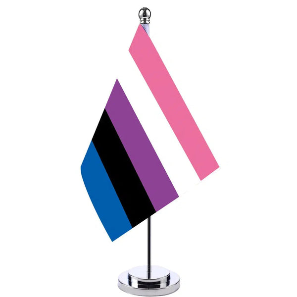 Gender Fluid Pride Desk Flag - Small LGBTQIA2S+ Table Flag