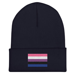 Genderfluid Flag Beanie - Embroidered LGBT+ Winter Hat
