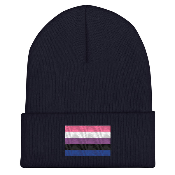 Genderfluid Flag Beanie - Embroidered LGBT+ Winter Hat