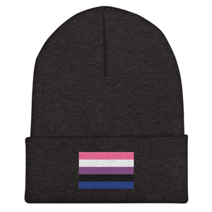 Genderfluid Flag Beanie - Embroidered LGBT+ Winter Hat
