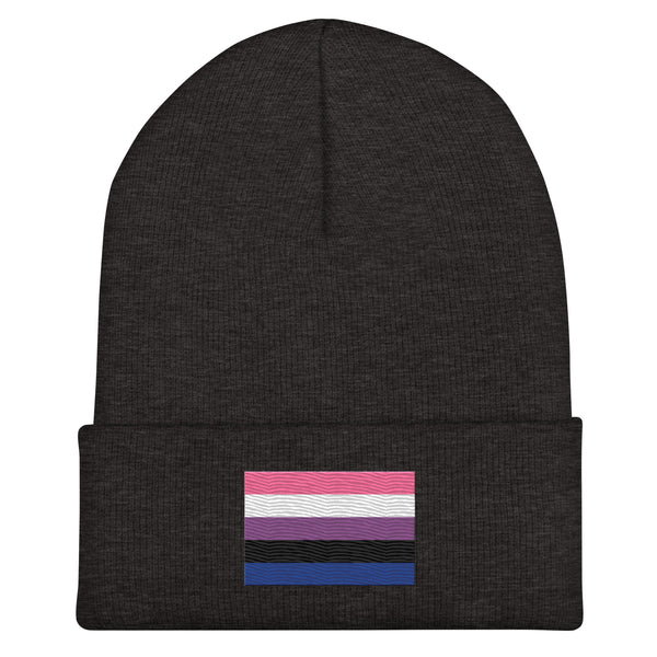 Genderfluid Flag Beanie - Embroidered LGBT+ Winter Hat
