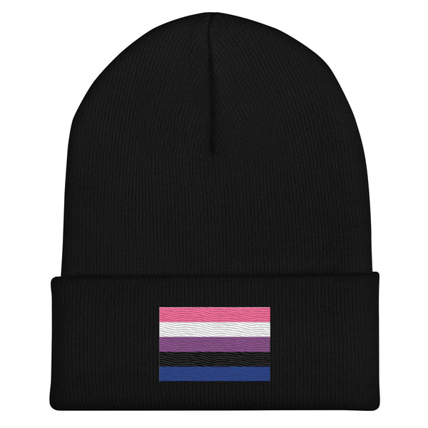 Genderfluid Flag Beanie - Embroidered LGBT+ Winter Hat