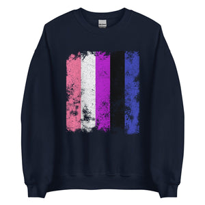 Genderfluid Flag - Distressed LGBTQIA2S+ Sweatshirt