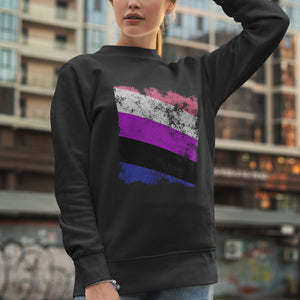 Genderfluid Flag - Distressed LGBT+ Sweatshirt