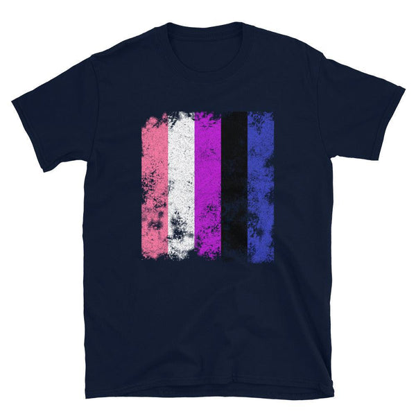 Genderfluid Flag - Distressed LGBTQIA2S+ T-Shirt