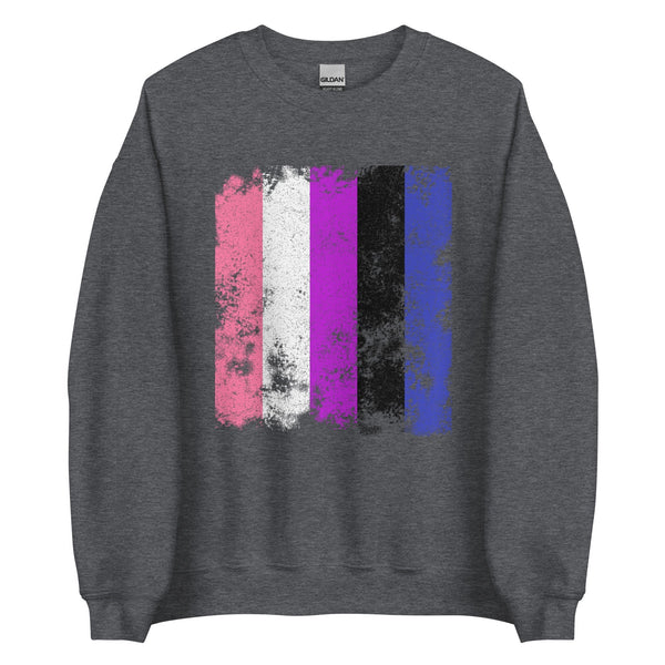 Genderfluid Flag - Distressed LGBTQIA2S+ Sweatshirt