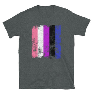 Genderfluid Flag - Distressed LGBTQIA2S+ T-Shirt