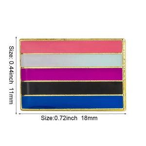 Genderfluid Pride Flag Lapel Pins - LGBTQIA2S+ Enamel Pin Flag