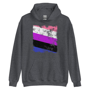 Genderfluid Flag - Distressed LGBT+ Hoodie