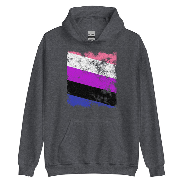 Genderfluid Flag - Distressed LGBT+ Hoodie
