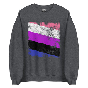 Genderfluid Flag - Distressed LGBT+ Sweatshirt