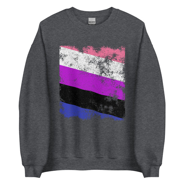 Genderfluid Flag - Distressed LGBT+ Sweatshirt