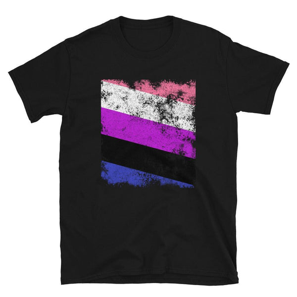 Genderfluid Flag - Distressed LGBT+ T-Shirt
