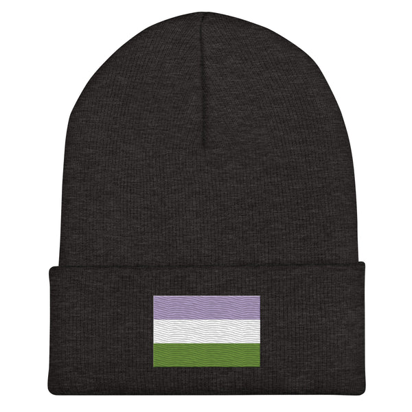 Genderqueer Flag Beanie - Embroidered LGBT+ Winter Hat