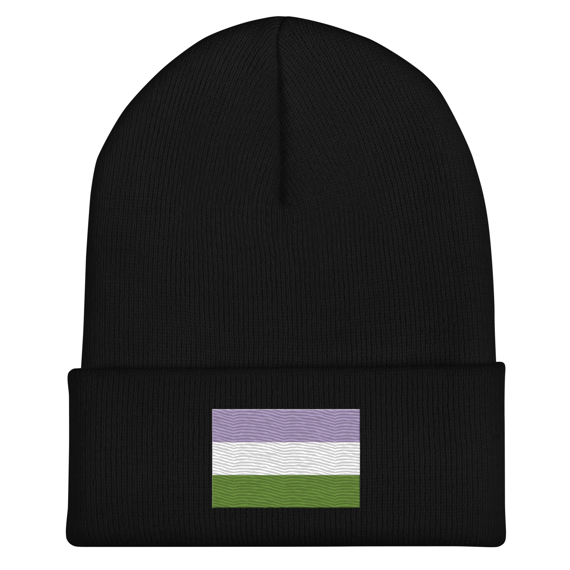 Genderqueer Flag Beanie - Embroidered LGBT+ Winter Hat