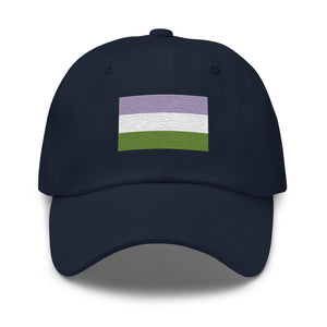 Genderqueer Flag Cap - Adjustable Embroidered LGBT+ Dad Hat