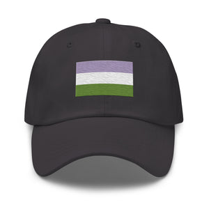 Genderqueer Flag Cap - Adjustable Embroidered LGBT+ Dad Hat
