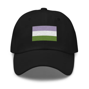 Genderqueer Flag Cap - Adjustable Embroidered LGBT+ Dad Hat
