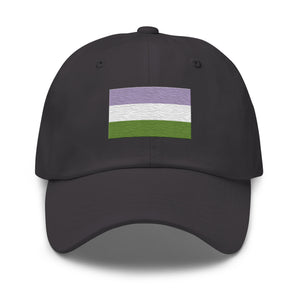 Genderqueer Flag Cap - Adjustable Embroidered LGBT+ Dad Hat