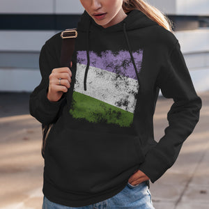 Genderqueer Flag - Distressed LGBT+ Hoodie