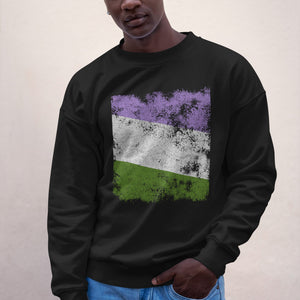 Genderqueer Flag - Distressed LGBT+ Sweatshirt