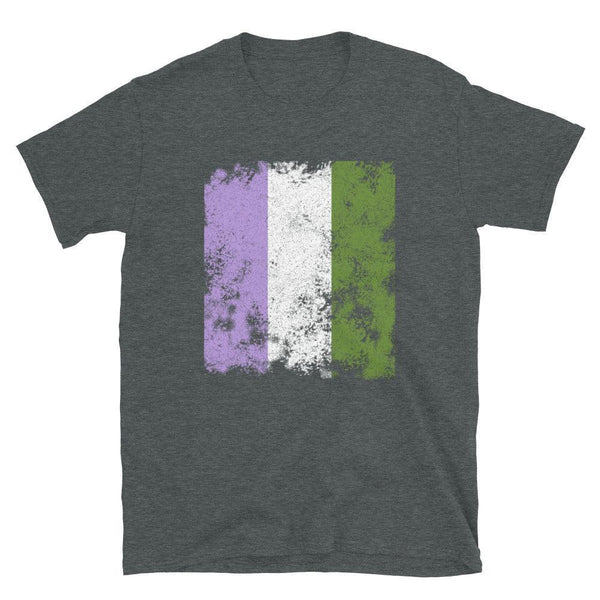 Genderqueer Flag - Distressed LGBTQIA2S+ T-Shirt