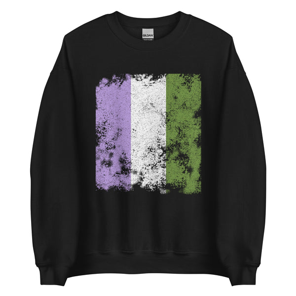 Genderqueer Flag - Distressed LGBTQIA2S+ Sweatshirt
