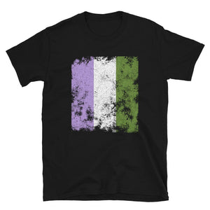 Genderqueer Flag - Distressed LGBTQIA2S+ T-Shirt