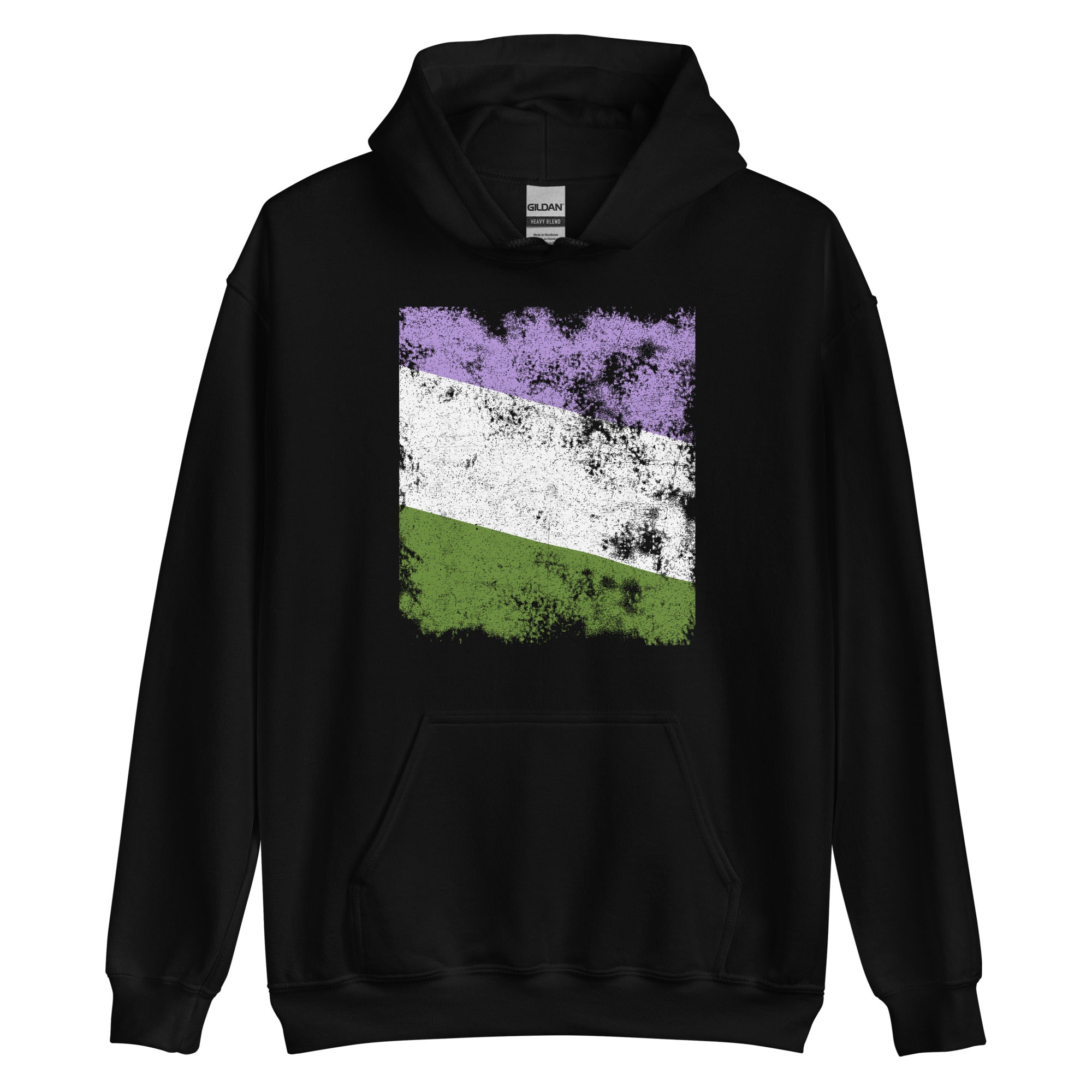 Genderqueer Flag - Distressed LGBT+ Hoodie