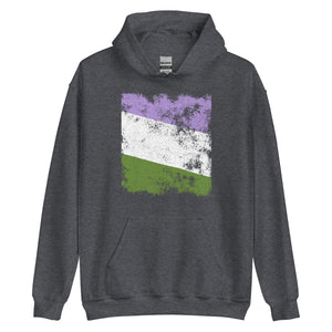 Genderqueer Flag - Distressed LGBT+ Hoodie