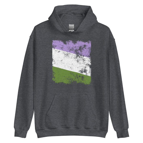 Genderqueer Flag - Distressed LGBT+ Hoodie
