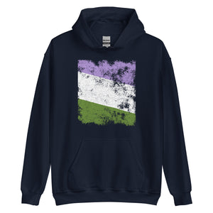 Genderqueer Flag - Distressed LGBT+ Hoodie