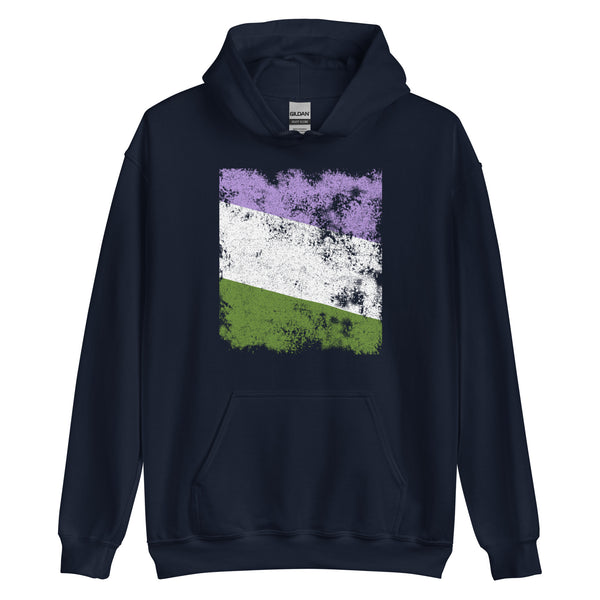 Genderqueer Flag - Distressed LGBT+ Hoodie