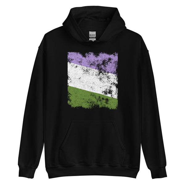 Genderqueer Flag - Distressed LGBT+ Hoodie