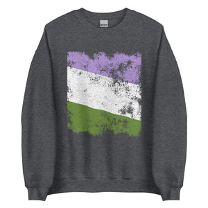 Genderqueer Flag - Distressed LGBT+ Sweatshirt