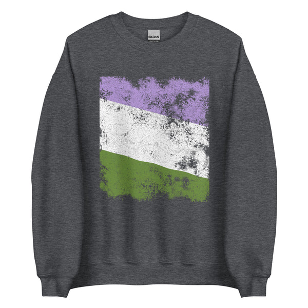 Genderqueer Flag - Distressed LGBT+ Sweatshirt