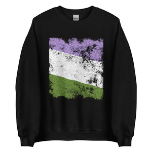 Genderqueer Flag - Distressed LGBT+ Sweatshirt
